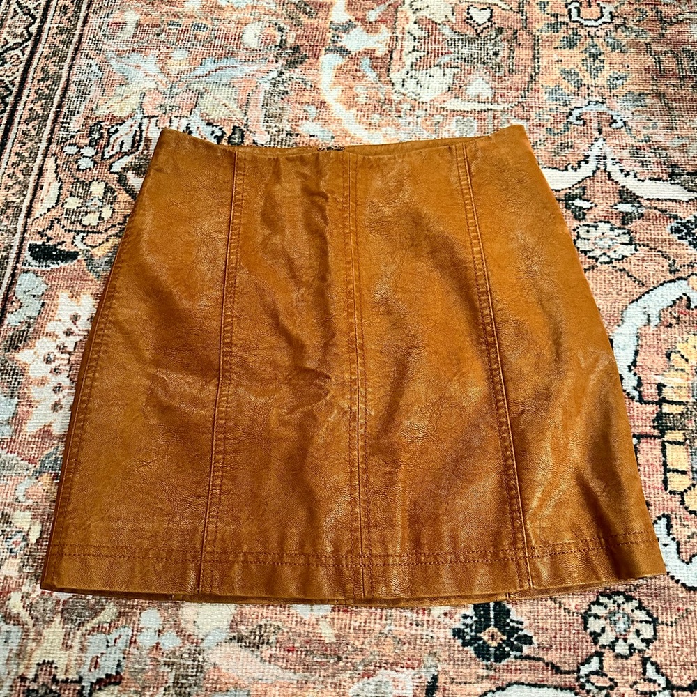 Free People Womens Femme Vegan Mini Skirt Sz 2